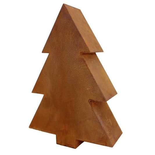 3D kerstboom van metaal met roestpatina
