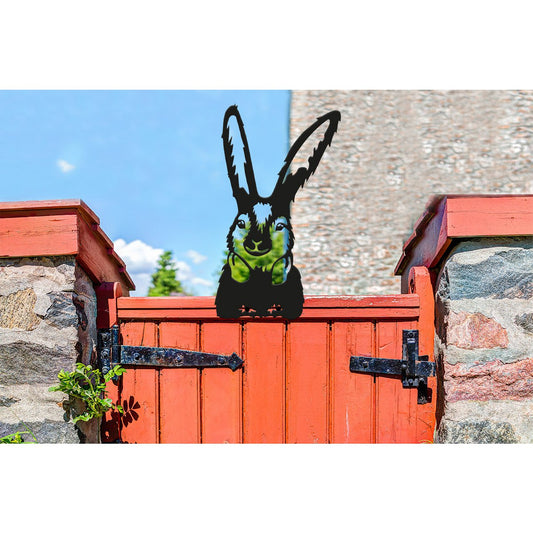 Peekaboo konijn metalen wanddecoratie zwart