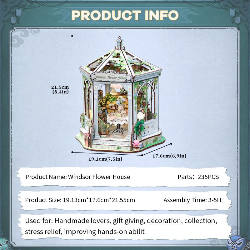 DIY house windsors flower house, 21,5 cm