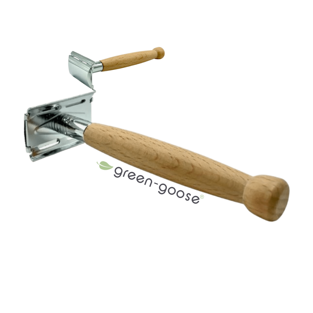 Bamboe scheerset met safety razor, scheerolie en bamboedoekje, 13-delig