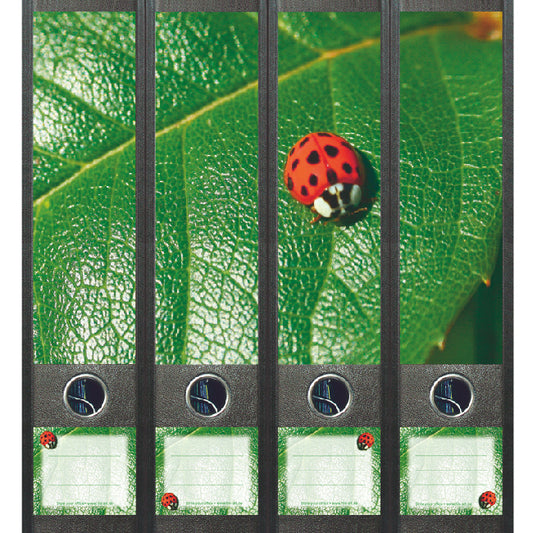 Ordneretiketten breed, lieveheersbeestje, set van 4