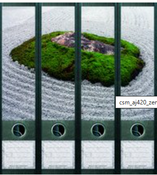 Ordneretiketten breed, Zen tuin, set van 4
