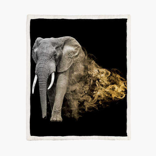 Fleece deken elephant fade, maat L