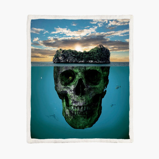 Fleece deken skull island, maat L