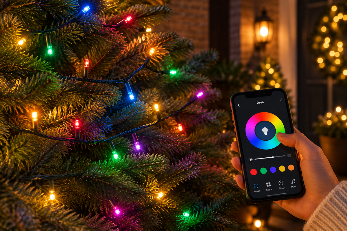 Smart kerstverlichting met app, 5 m, 50 RGB LED