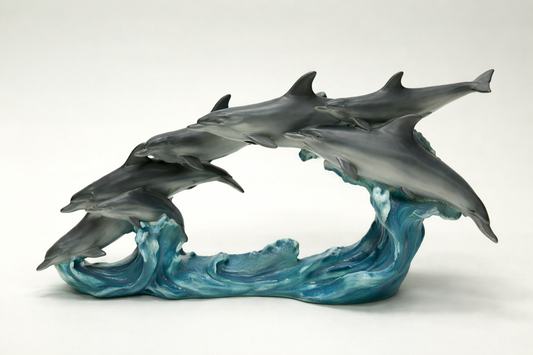Dolfijnen pod beeldje, 32 cm