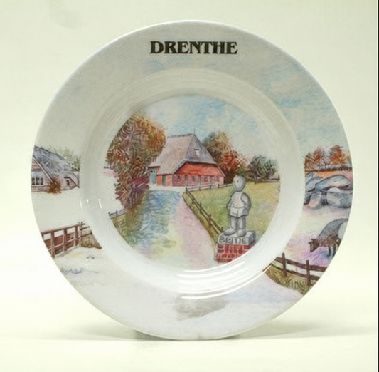 Drenthe diep bord met Bartje
