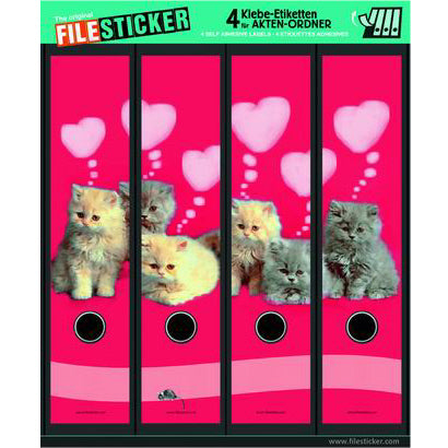 Ordneretiketten breed, 4 stuks kittens