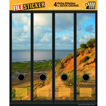 Ordneretiketten breed, 4 stuks zeegezicht