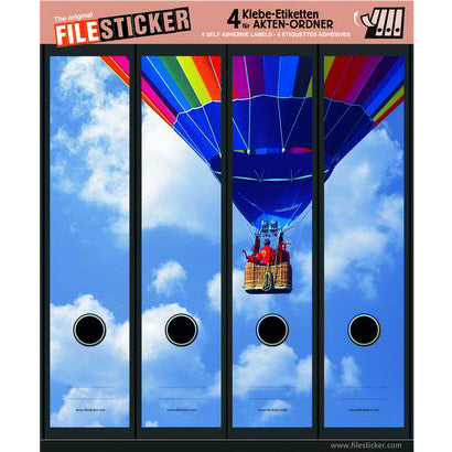 Ordneretiketten breed, 4 stuks luchtballon