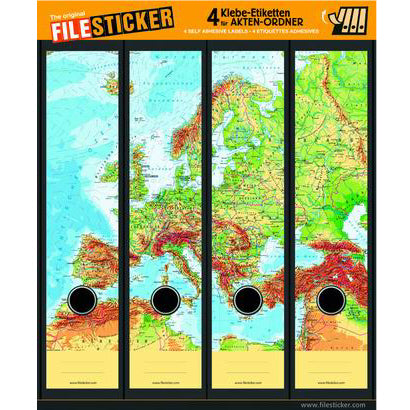 Ordneretiketten breed, 4 stuks Europa