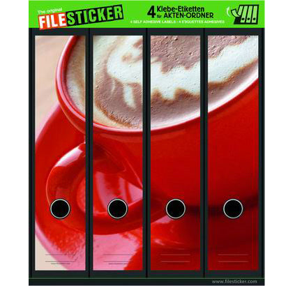 Ordneretiketten breed, 4 stuks cappuccino