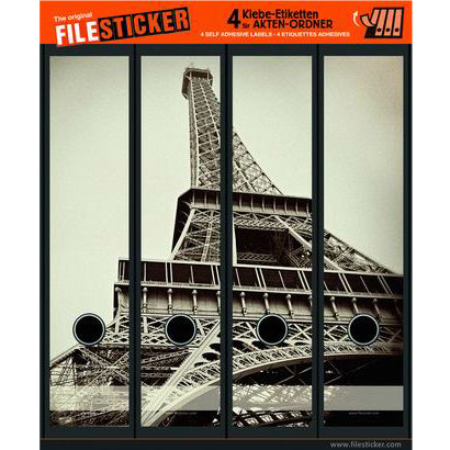 Ordneretiketten breed, 4 stuks Eiffeltoren