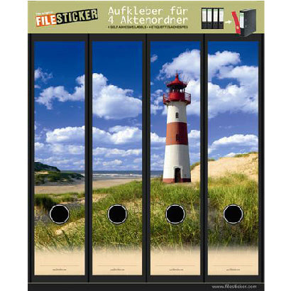 Ordneretiketten breed, 4 stuks vuurtoren