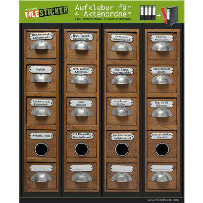 Ordneretiketten breed, 4 stuks apothekerskast