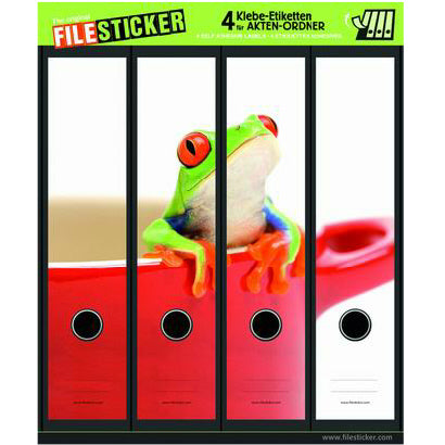 Ordneretiketten breed, 4 stuks kikker