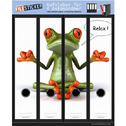Ordneretiketten breed, 4 stuks Relax kikker