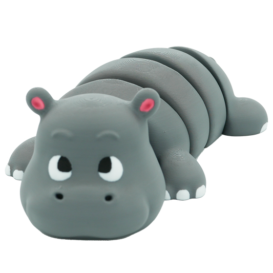 Flexibele nijlpaard - 25CM - Nardo Grijs - 25CM