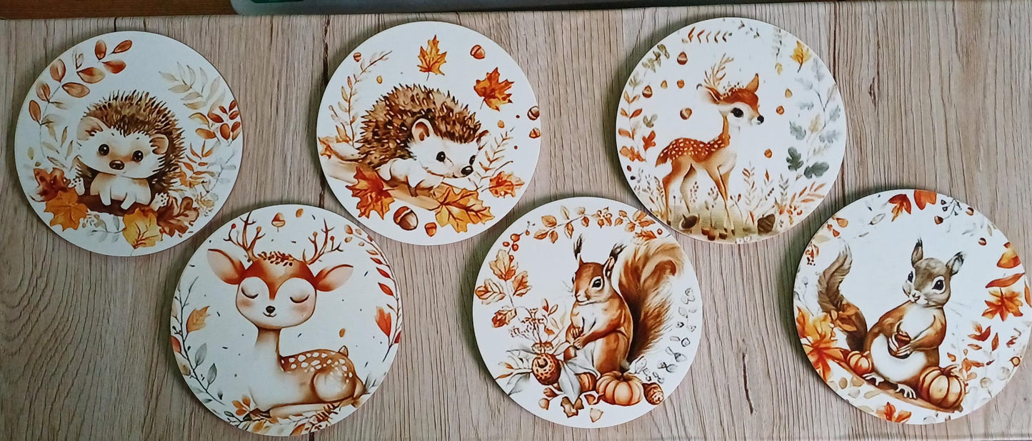 Onderzetters herfst, 6 stuks