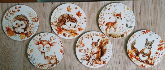 Onderzetters herfst, 6 stuks