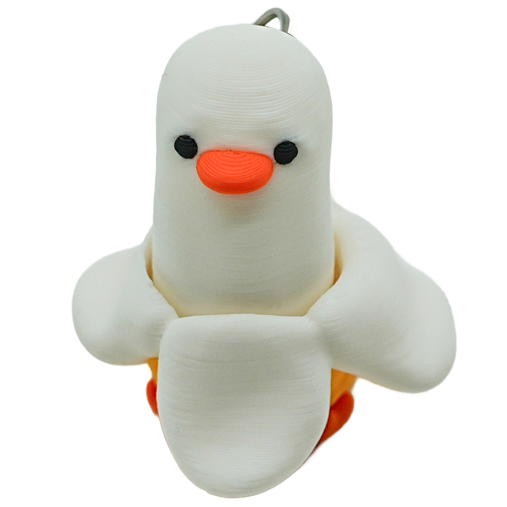 Schattige bananen eend fidget clicker sleutelhanger
