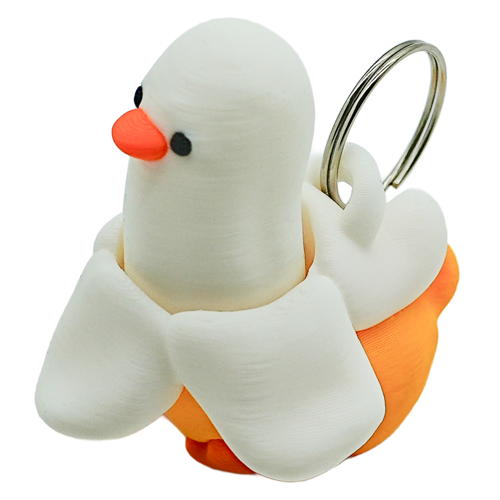 Schattige bananen eend fidget clicker sleutelhanger