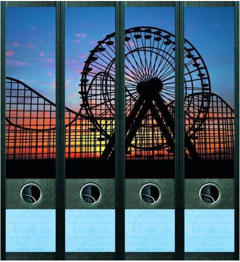 Ordneretiketten breed, reuzenrad, set van 4