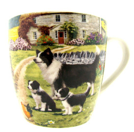 Schaap en collie ontbijtmok, ca. 400 ml