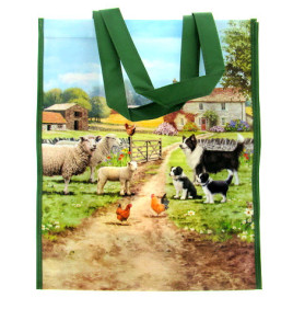 Schaap en collie boodschappentas, 35 cm