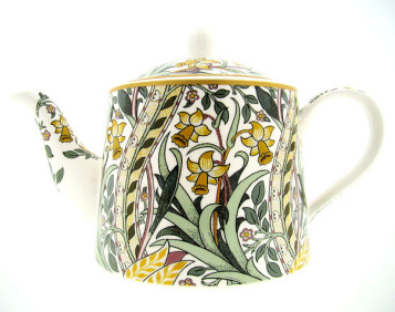 Daffodil porseleinen theepot, William Morris