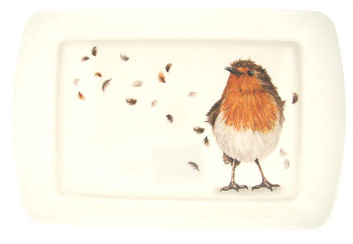 Roodborstje melamine dienblad 21 × 14,5 cm