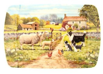 Schaap en collie melamine dienblad 21 × 14,5 cm