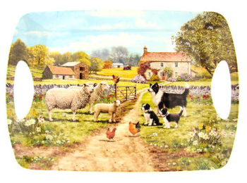 Schaap en collie melamine dienblad 47,5 × 33 × 5 cm