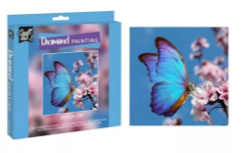 Diamond painting pakket vlinder, 20 x 20 cm