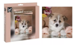 Diamond painting pakket hond, 20 x 20 cm