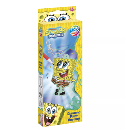 SpongeBob sleutelhanger, diamond painting, 6 × 9 cm