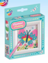 Diamond painting vlinder met lijstje, 9,5 × 9,5 cm