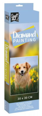 Hond diamond painting, 30 × 30 cm