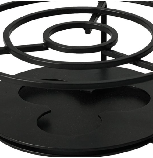 Rechaud warmhouder voor theepot en pan, zwart RVS, Ø 16 × 8 cm