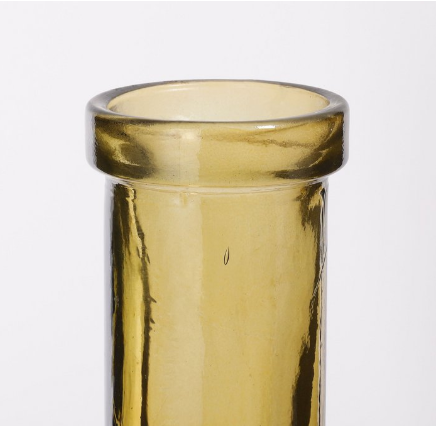 Rioja flesvaas, gerecycled glas, okergeel, Ø 15 × 50 cm