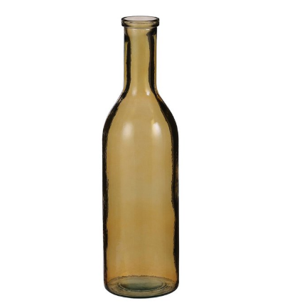 Rioja flesvaas, gerecycled glas, okergeel, Ø 15 × 50 cm