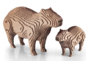 DIY houten spaarpot capibara, 19,3 x 7,2 x 12 cm
