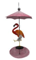Metalen vogelvoerhouder flamingo