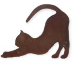Roestmetalen kat “Mimi”, 23 x 30 cm