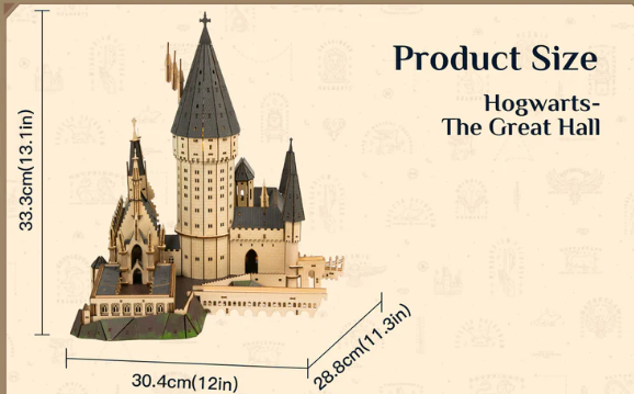 Harry Potter astronomietoren bouwset met muziek, 30,4 x 28,8 x 33,3 cm