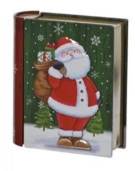 Kerstbewaarblik in boekvorm, 500 ml, 2 varianten