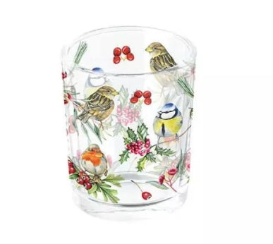 Theelichthouder Birds in Winter, glas