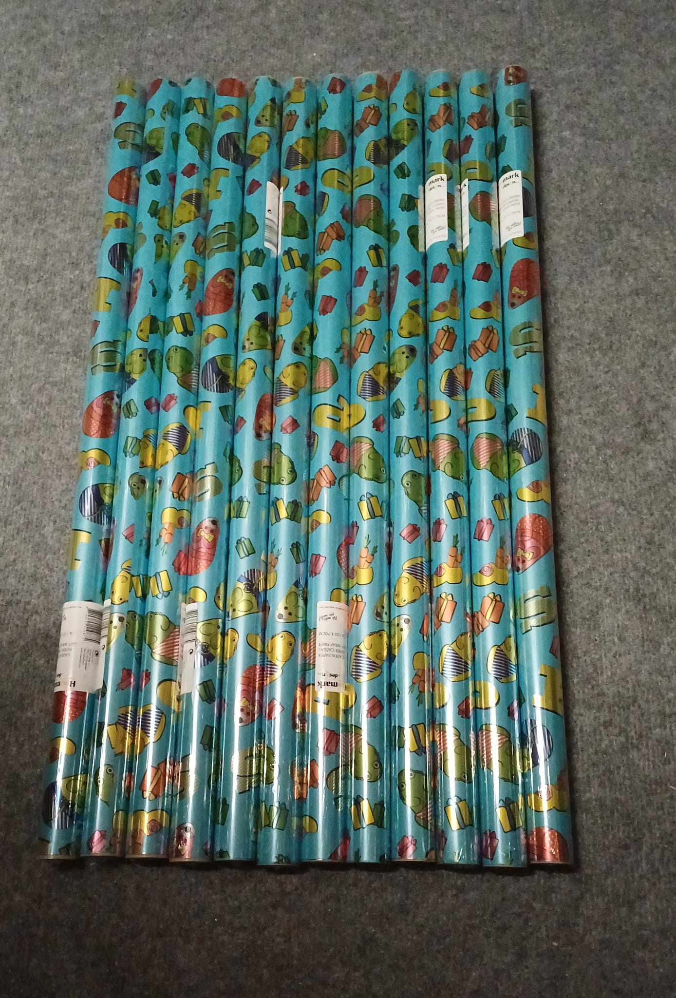 Sinterklaas cadeaupapier, blauw, per rol