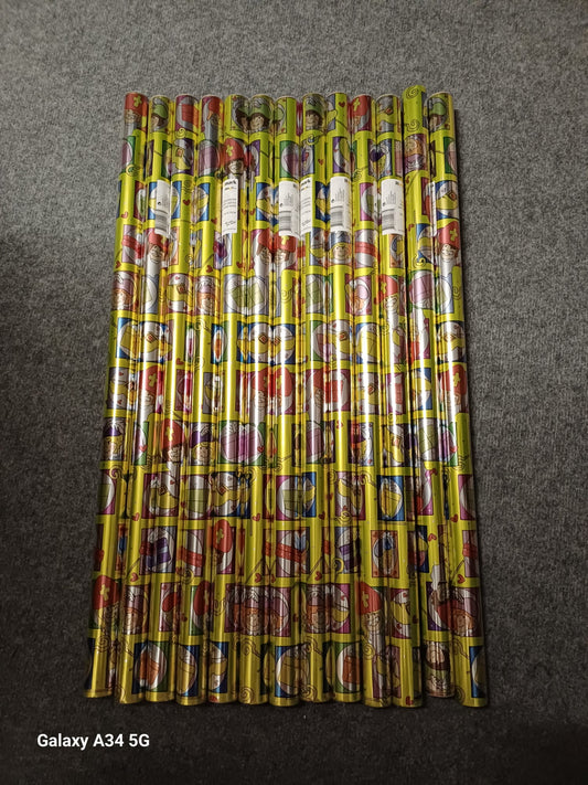 Sinterklaas cadeaupapier, geel, per rol