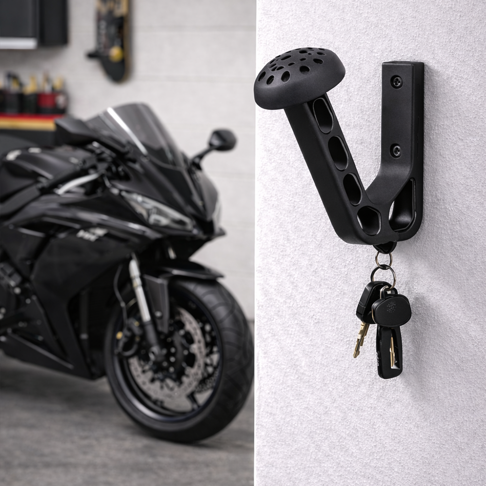 Motor helm houder inclusief haakje voor sleutels